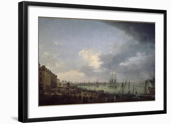 Première vue du port de Bordeaux, prise du côté des salinières-Claude Joseph Vernet-Framed Giclee Print