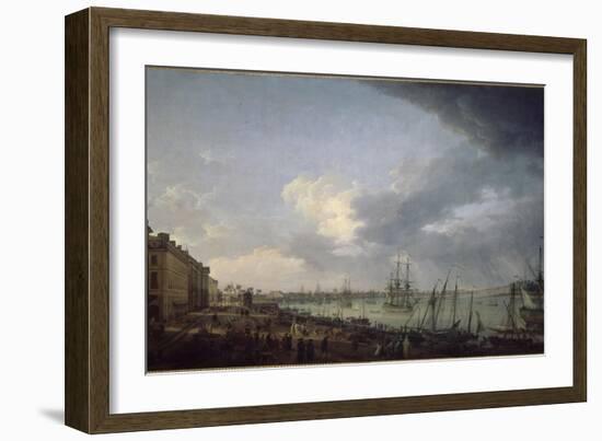 Première vue du port de Bordeaux, prise du côté des salinières-Claude Joseph Vernet-Framed Giclee Print