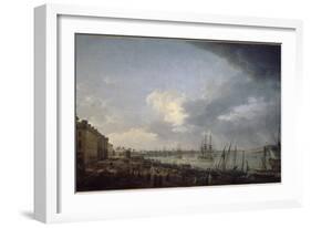 Première vue du port de Bordeaux, prise du côté des salinières-Claude Joseph Vernet-Framed Giclee Print