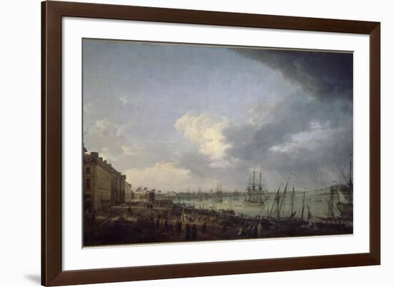 Première vue du port de Bordeaux, prise du côté des salinières-Claude Joseph Vernet-Framed Giclee Print