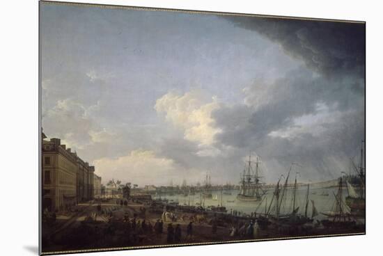 Première vue du port de Bordeaux, prise du côté des salinières-Claude Joseph Vernet-Mounted Giclee Print