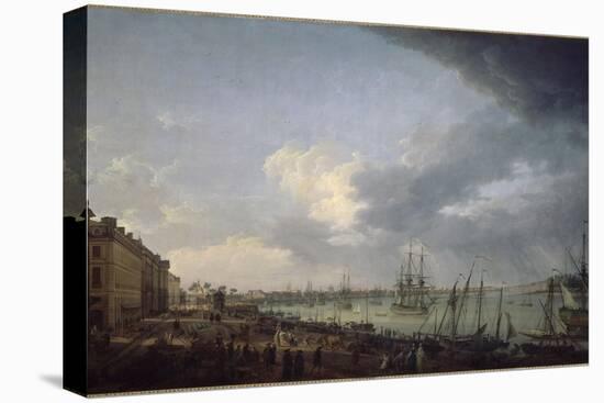 Première vue du port de Bordeaux, prise du côté des salinières-Claude Joseph Vernet-Stretched Canvas