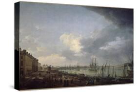 Première vue du port de Bordeaux, prise du côté des salinières-Claude Joseph Vernet-Stretched Canvas