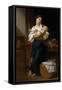 Premiers Caresses-William Adolphe Bouguereau-Framed Stretched Canvas