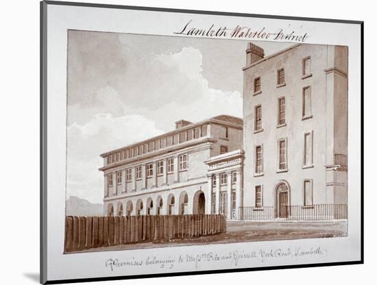 Premises Belonging to Builders Peto and Grissell in York Road, Lambeth, London, 1828-John Buckler-Mounted Giclee Print