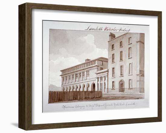 Premises Belonging to Builders Peto and Grissell in York Road, Lambeth, London, 1828-John Buckler-Framed Giclee Print