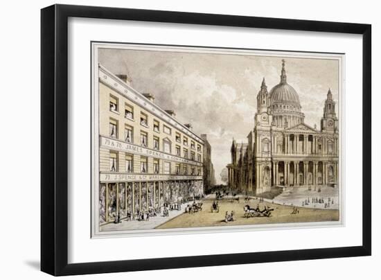 Premises of James Spence and Co, Warehousemen, 76-79 St Paul's Churchyard, City of London, 1850-null-Framed Giclee Print