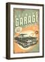 Premium Garage Service - Vintage Sign-Lantern Press-Framed Art Print