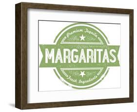 Premium Margaritas Cocktail Bar Menu Stamp-daveh900-Framed Art Print