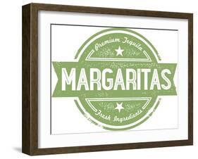 Premium Margaritas Cocktail Bar Menu Stamp-daveh900-Framed Art Print