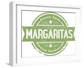 Premium Margaritas Cocktail Bar Menu Stamp-daveh900-Framed Art Print