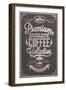 Premium Quality Coffee Collection Typography Background On Chalkboard-Melindula-Framed Art Print