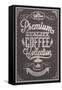 Premium Quality Coffee Collection Typography Background On Chalkboard-Melindula-Framed Stretched Canvas