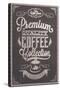 Premium Quality Coffee Collection Typography Background On Chalkboard-Melindula-Stretched Canvas