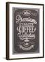 Premium Quality Coffee Collection Typography Background On Chalkboard-Melindula-Framed Art Print