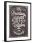 Premium Quality Coffee Collection Typography Background On Chalkboard-Melindula-Framed Art Print