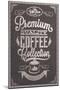 Premium Quality Coffee Collection Typography Background On Chalkboard-Melindula-Mounted Art Print