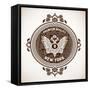 Premium Quality Label. Baroque Ornaments and Floral Details.-Roverto-Framed Stretched Canvas