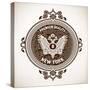 Premium Quality Label. Baroque Ornaments and Floral Details.-Roverto-Stretched Canvas