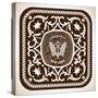 Premium Quality Label. Baroque Ornaments and Floral Details.-Roverto-Stretched Canvas