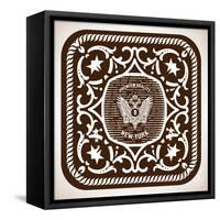 Premium Quality Label. Baroque Ornaments and Floral Details.-Roverto-Framed Stretched Canvas