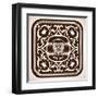 Premium Quality Label. Baroque Ornaments and Floral Details.-Roverto-Framed Art Print