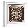 Premium Quality Label. Baroque Ornaments and Floral Details.-Roverto-Framed Art Print