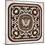 Premium Quality Label. Baroque Ornaments and Floral Details.-Roverto-Mounted Art Print