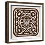 Premium Quality Label. Baroque Ornaments and Floral Details.-Roverto-Framed Art Print