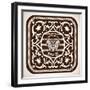 Premium Quality Label. Baroque Ornaments and Floral Details.-Roverto-Framed Art Print