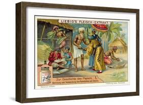 Preparation and Use of Palm Leaves as Paper in Ceylon-null-Framed Giclee Print