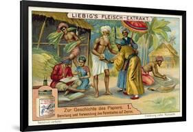 Preparation and Use of Palm Leaves as Paper in Ceylon-null-Framed Giclee Print