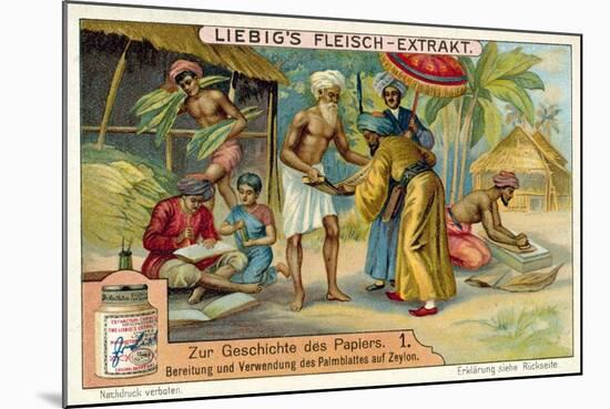Preparation and Use of Palm Leaves as Paper in Ceylon-null-Mounted Giclee Print