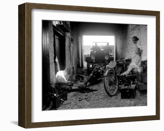 Preparation for the 1924 Isle of Man Amateur TT Race-null-Framed Photographic Print