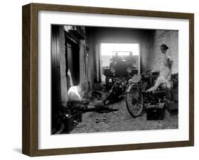 Preparation for the 1924 Isle of Man Amateur TT Race-null-Framed Photographic Print