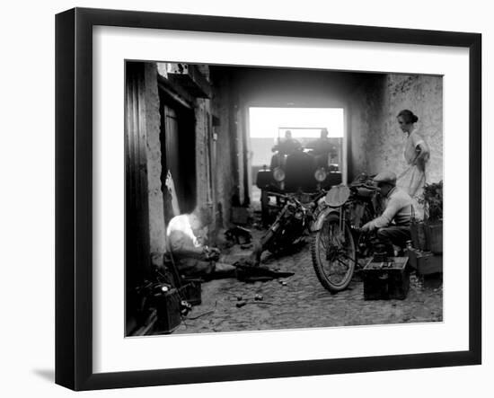 Preparation for the 1924 Isle of Man Amateur TT Race-null-Framed Photographic Print