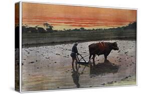 Preparation of a Rice Plantation in Japan, C1890-Charles Gillot-Stretched Canvas