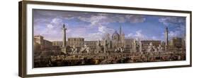 Preparation of the Fireworks, Rome, 18th century-Giovanni Paolo Pannini-Framed Giclee Print