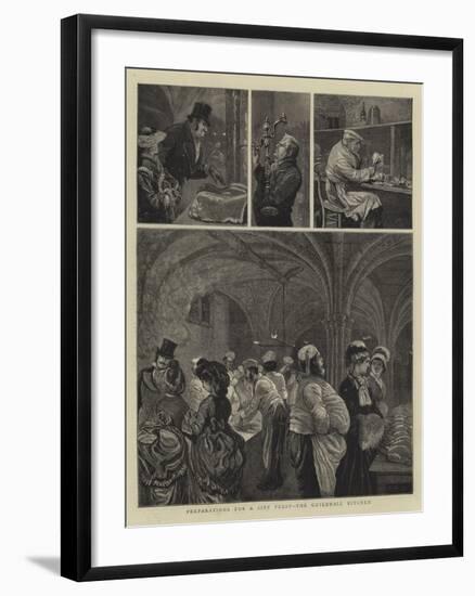 Preparations for a City Feast, the Guildhall Kitchen-Arthur Boyd Houghton-Framed Giclee Print