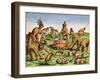 Preparations for a Feast, from "Brevis Narratio..," Engraved by Theodore De Bry (1528-98)-Jacques Le Moyne-Framed Giclee Print