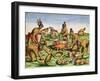 Preparations for a Feast, from "Brevis Narratio..," Engraved by Theodore De Bry (1528-98)-Jacques Le Moyne-Framed Giclee Print