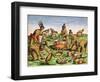 Preparations for a Feast, from "Brevis Narratio..," Engraved by Theodore De Bry (1528-98)-Jacques Le Moyne-Framed Giclee Print