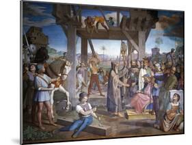 Preparations for Assault on Jerusalem, Fresco Cycle from Jerusalem Delivered-Friedrich Overbeck-Mounted Giclee Print