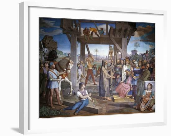 Preparations for Assault on Jerusalem, Fresco Cycle from Jerusalem Delivered-Friedrich Overbeck-Framed Giclee Print