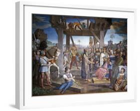 Preparations for Assault on Jerusalem, Fresco Cycle from Jerusalem Delivered-Friedrich Overbeck-Framed Giclee Print