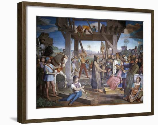 Preparations for Assault on Jerusalem, Fresco Cycle from Jerusalem Delivered-Friedrich Overbeck-Framed Giclee Print