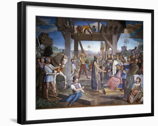 Preparations for Assault on Jerusalem, Fresco Cycle from Jerusalem Delivered-Friedrich Overbeck-Framed Giclee Print