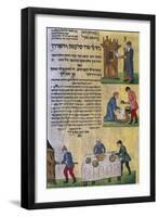 Preparations for Passover, Miniature from Book of Sacred Texts, Painted by Leonardo Bellini-null-Framed Giclee Print