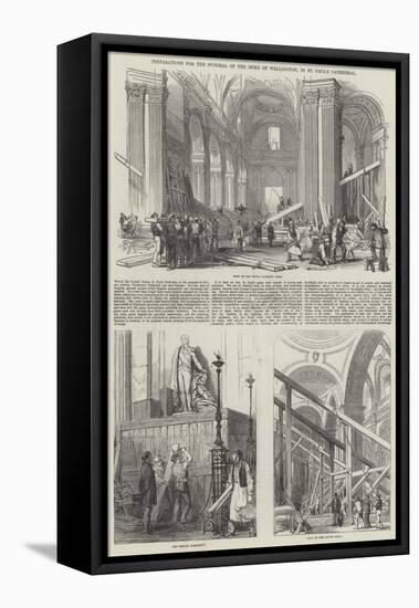 Preparations for the Funeral of the Duke of Wellington, in St Paul's Cathedral-null-Framed Stretched Canvas