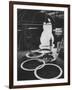 Preparations For the Olympics, Olympic Symbol Being Made in Neon-John Dominis-Framed Photographic Print